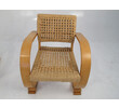 Pair French Woven Rope Arm Chairs 8499