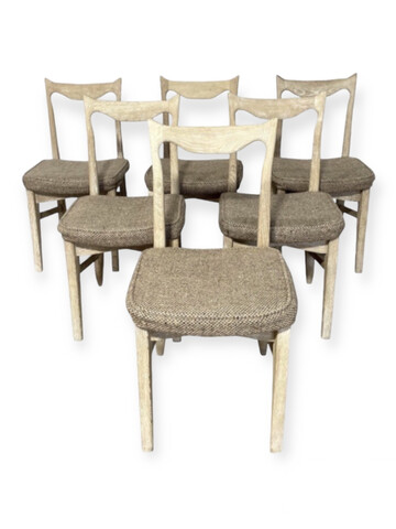 Set of (6) Guillerme & Chambron Oak Dining Chairs 63842