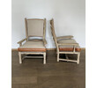 Pair of French Oak Arm Chairs and Ottoman 79006