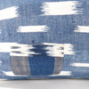 Rare 18th French Indigo Flamme Ikat Textile Pillow 70737