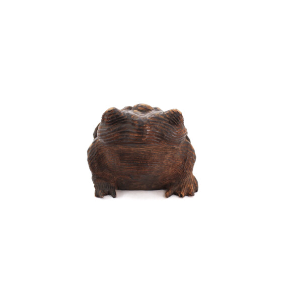 Japanese Mingei Carved Wood Frog 75419