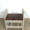 Limited Edition Oak Bench with Vintage Moroccan Leather Seat 62074