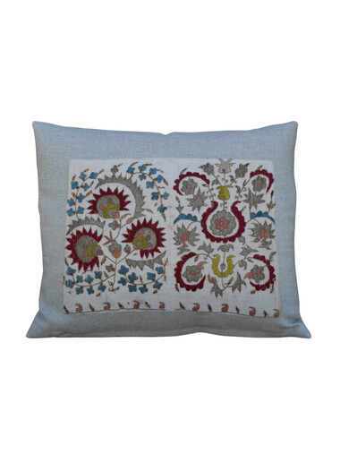18th Century Turkish Embroidery Textile Element Pillow 45634