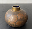 Small Vintage Japanese and Cobalt Glass Liner Vase 69488