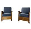 Pair of Exceptional  Burl Wood Swedish Grace Arm Chair 74797