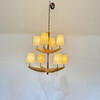 Lucca Studio Bancroft Oak and Brass Chandelier 75564