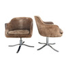 Pair of Vintage Brown Suede Dining Chairs 37680