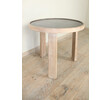 Lucca Studio Irina Oak with Black Leather Top Side Table 44230
