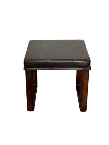 Lucca Studio Vaughn (stool) of black leather top and base 79188