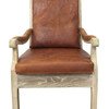 19th Century Oak and Leather Arm Chair 38386