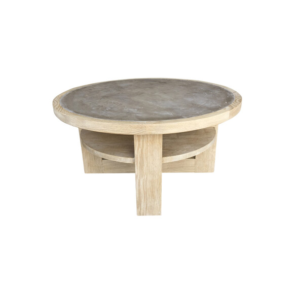 Lucca Studio Dubin Oak and Cement Top Coffee Table 36052