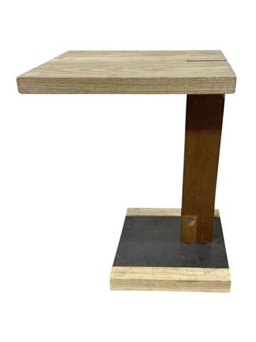 Limited Edition Oak and Iron Side Table 36719