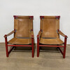 Pair of 1970's Saddle Leather Arm Chairs 72850