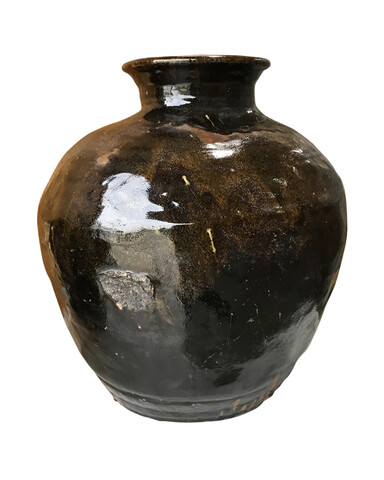 Large Black Glazed Ceramic Vessel from Central Asia 40885