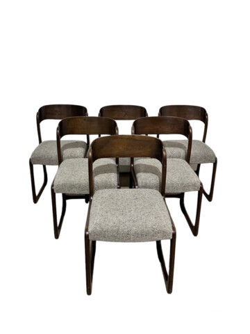 Set of (6) Mid-Century French Baumann Dining Chairs 68140