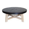 Lucca Studio Milton Round Leather Top Coffee Table 43175