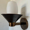 Limited Edition Pair of Bronze and Opaline Glass Sconces 74562