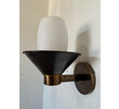 Limited Edition Pair of Bronze and Opaline Glass Sconces 74562