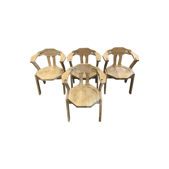 Set of (4) French Mid Century Dining Chairs 35634