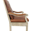 19th Century Oak and Leather Arm Chair 38386