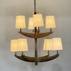 Lucca Studio Bancroft Oak and Brass Chandelier 75557