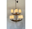 Lucca Studio Bancroft Oak and Brass Chandelier 75557