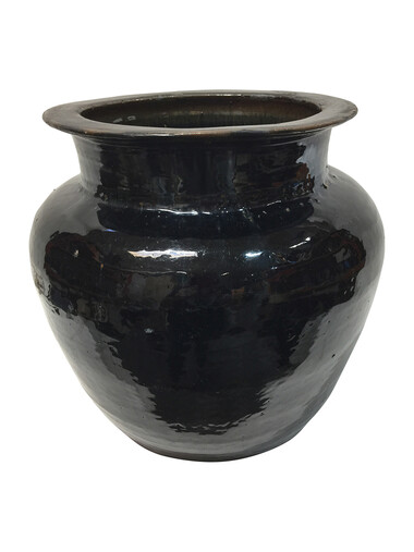 Large Black Glazed Ceramic Vessel from Central Asia 40996