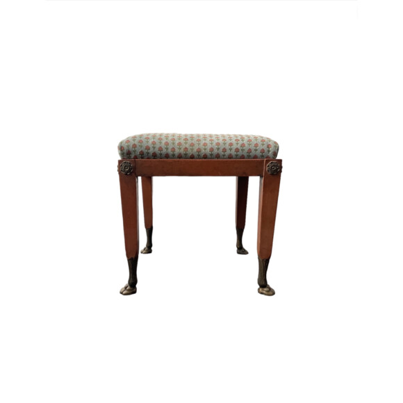 19th Century Wood Stool with Vintage Upholstery 60723