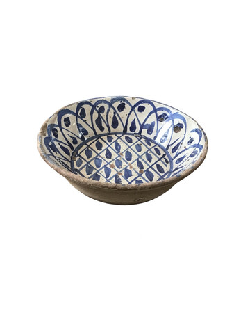 19th Century Blue and White Spanish Lebrillo Bowl 77946