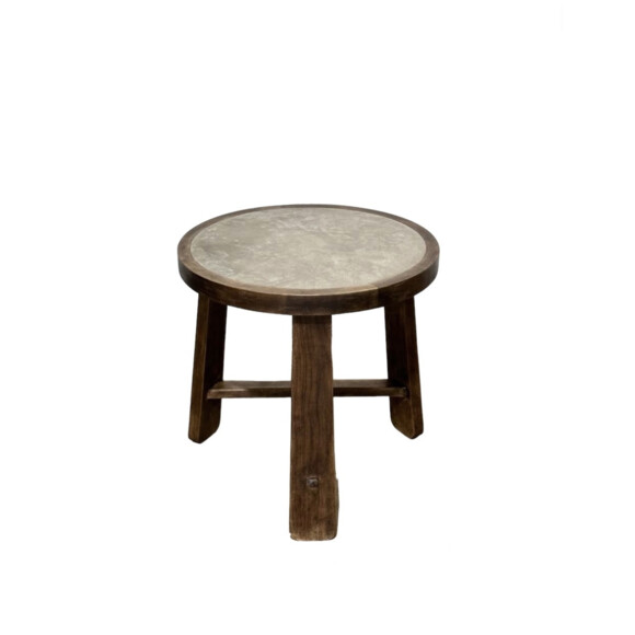 Lucca Studio Merlin Walnut and Concrete Top Side Table 71759