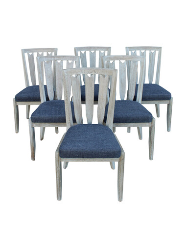Set of (6) Guillerme & Chambron Dining Chairs 43483