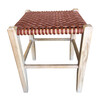 Lucca Studio Thelma Woven Leather Stool 47773