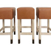 Lucca Studio Set of (3) Percy Saddle
Leather and Oak Stools 65055