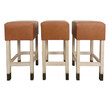 Lucca Studio Set of (3) Percy Saddle
Leather and Oak Stools 60363