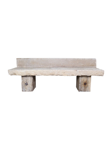 Limited Edition 17th Century Spanish Stone and Oak Base Bench 44602