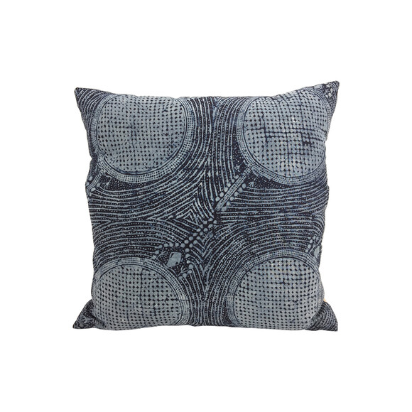 Vintage Batik Indigo Textile Pillow 34515