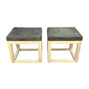 Lucca Studio Bryce Table/Stool with a Vintage Leather Top. 38997