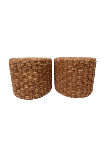 Pair of Vintage French Rope Ottomans 67862