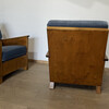 Pair of Exceptional  Burl Wood Swedish Grace Arm Chair 74797