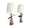 Lucca Studio Pair of Bronze and Wood Lamps 41824