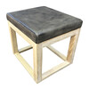 Lucca Studio Bryce Table/Stool with a Vintage Leather Top. 38995