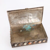 Antique Tibetan Silver and Gemstone Box 64886