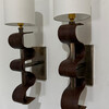 Pair of Lucca Studio Currier Sconces in Bronze and Leather 75974