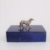Modern Lapis Lazuli Box with Silver Dog Handle 55074