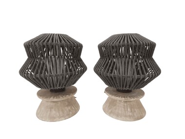 Pair of Belgian Rope Lantern Table Lamps 48395
