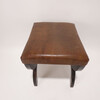 19th Century Swedish Bench with Vintage Leather Top 65927