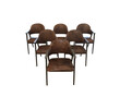 Set of (6) of Danish Cerused Dining Chairs with Leather 37974