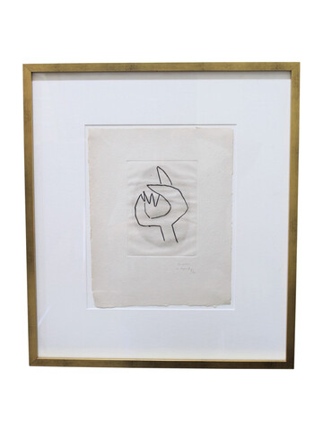 Mid Century Limited Edition French Pencil Drawing, Framed 43237