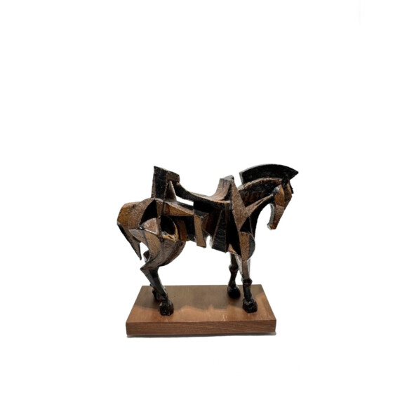 Large Scale 1970's Italian Cubist Ceramic Horse 74083