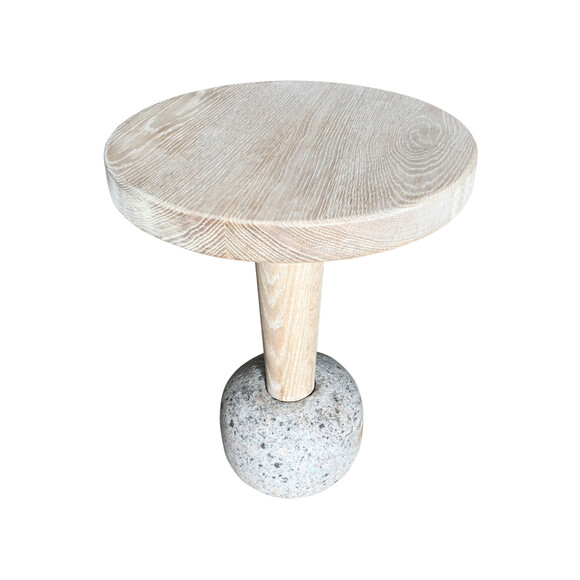 Limited Edition Oak and Stone Side Table 40270
